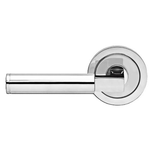 The Karcher Tasmania Left Handed Half Dummy Lever with Round 3 Piece Rosette in Polished Stainless Steel finish