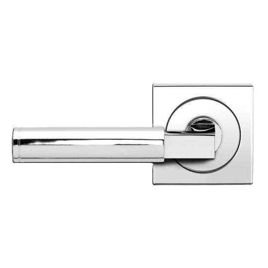 The Karcher Tasmania Left Handed Half Dummy Lever with Square 3 Piece Rosette in Polished Stainless Steel finish