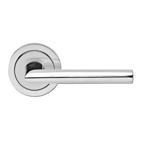 The Karcher Verona Dummy Lever with Round 3 Piece Rosette in Polished Stainless Steel finish