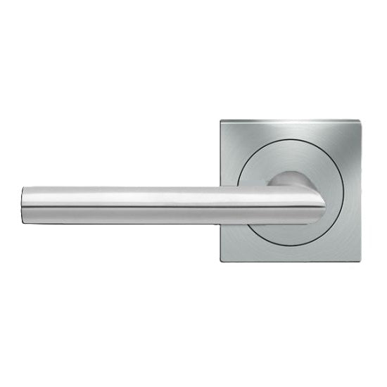 The Karcher Verona Left Handed Dummy Lever with Square 3 Piece Rosette in finish