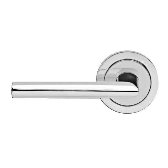 The Karcher Verona Left Handed Half Dummy Lever with Round 3 Piece Rosette in Polished Stainless Steel finish