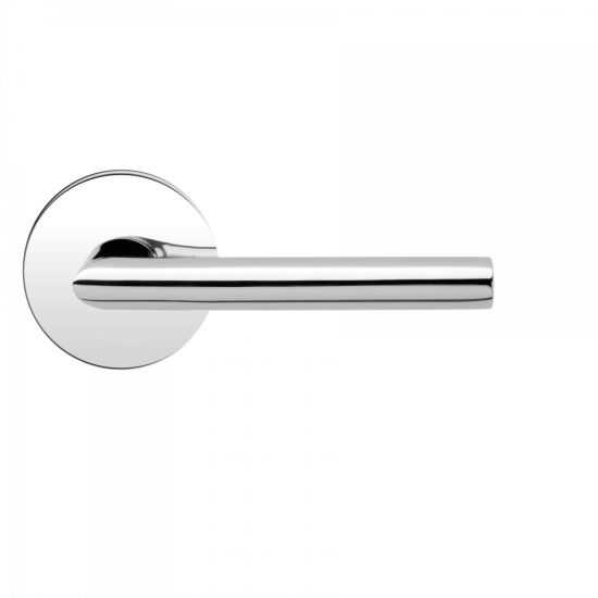 The Karcher Verona Passage Lever with Round Plan Design Rosette - 2 ¾″ Backset in finish