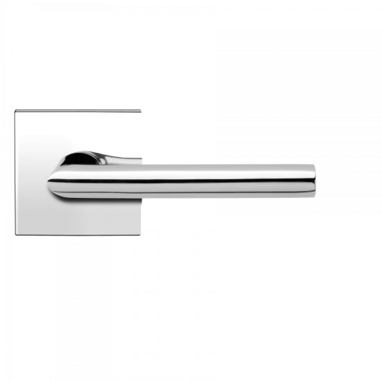 The Karcher Verona Passage Lever with Square Plan Design Rosette - 2 ¾″ Backset in finish