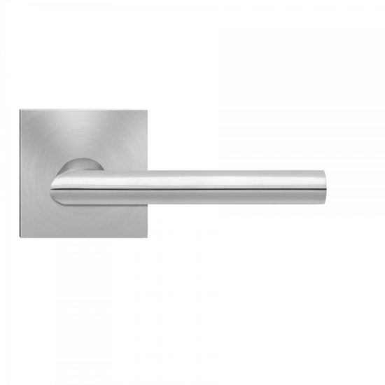 The Karcher Verona Passage Lever with Square Plan Design Rosette - 2 ¾″ Backset in finish