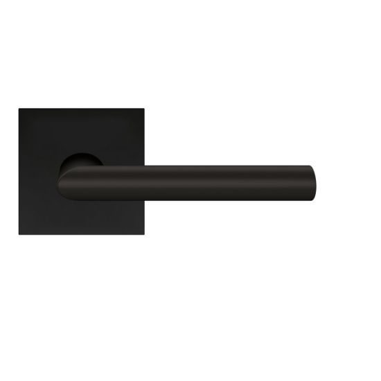 The Karcher Verona Passage Lever with Square Plan Design Rosette - 2 ¾″ Backset in finish