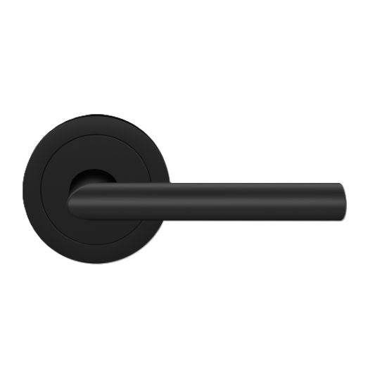 The Karcher Verona Right Handed Half Dummy Lever with Round 3 Piece Rosette in Cosmos Black finish