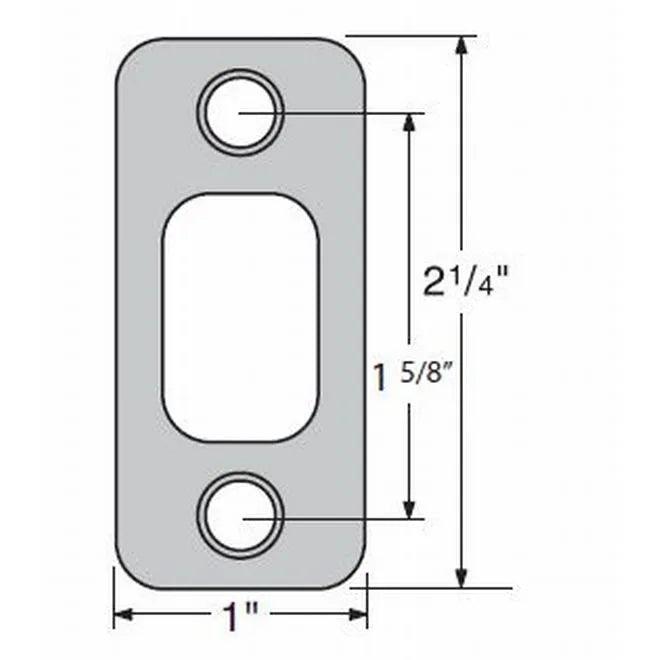 Kwikset 1" x 2-1/4" Radius Corner Deadbolt Strike in Polished Brass finish