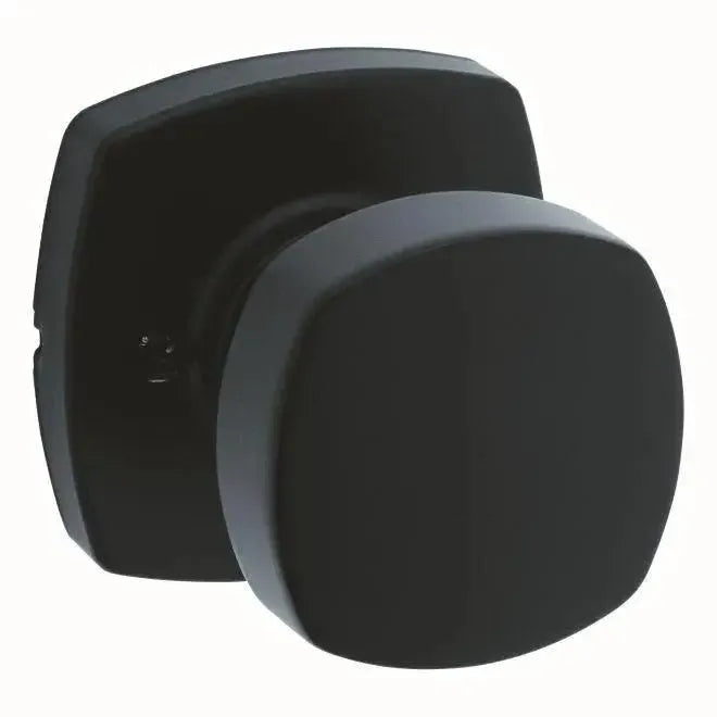 Kwikset Arroyo Knob with Midtown Rosette in Matte Black finish