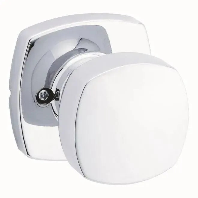 Kwikset Arroyo Knob with Midtown Rosette in Polished Chrome finish