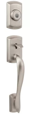 Kwikset Avalon Single Cylinder Exterior Handleset With SmartKey - Interior Trim Sold Separately Satin Nickel
