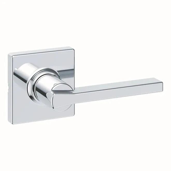 Kwikset Casey Lever With Square Rosette Polished Chrome