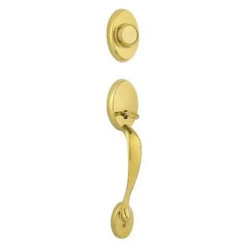 Kwikset Chelsea Dummy Exterior Handleset - Interior Trim Sold Separately Lifetime Brass