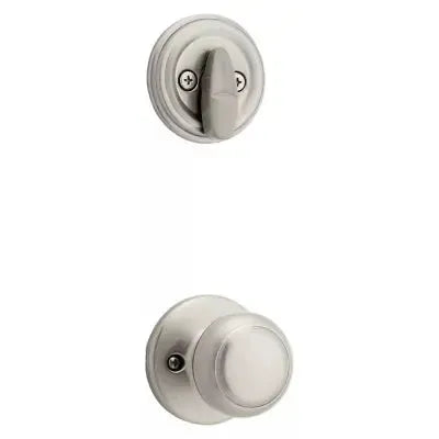 Kwikset Cove Knob Interior Single Cylinder Handleset Trim - Exterior Trim Sold Separately Satin Nickel