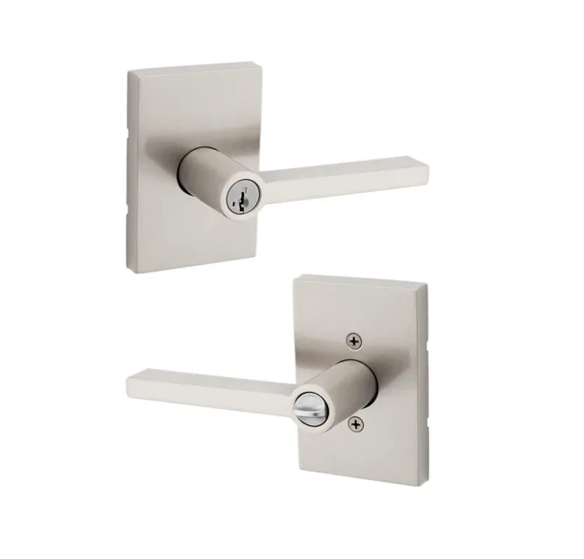 Kwikset Halifax Lever with Rectangle Rosette