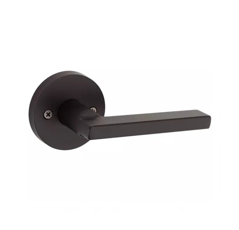 Kwikset Halifax Lever with Round Rosette Matte Black