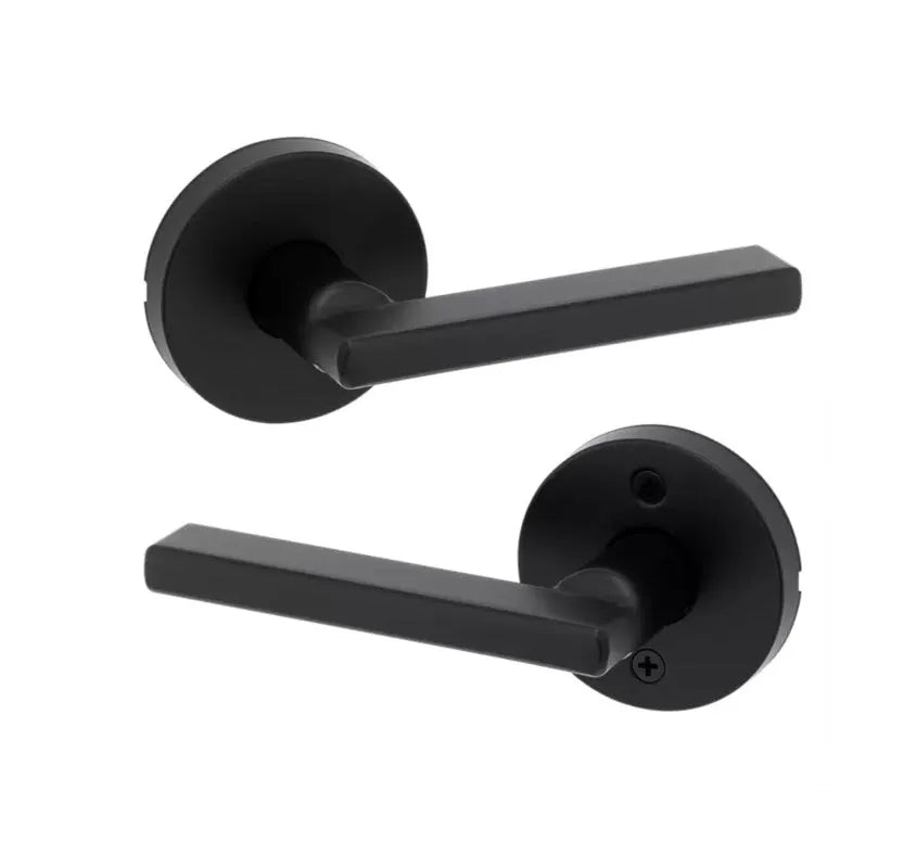 Kwikset Halifax Lever with Round Rosette Matte Black