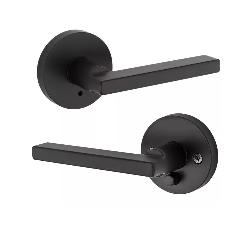 Kwikset Halifax Lever with Round Rosette Matte Black