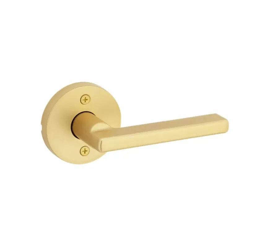 Kwikset Halifax Lever with Round Rosette Satin Brass