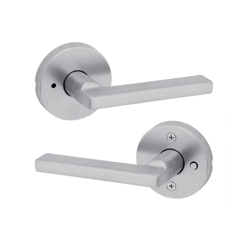 Kwikset Halifax Lever with Round Rosette Satin Chrome