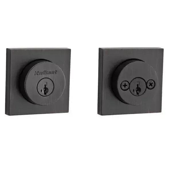 KwiksetKwikset Halifax Square Rosette Double Cylinder Deadbolt With SmartKey in 