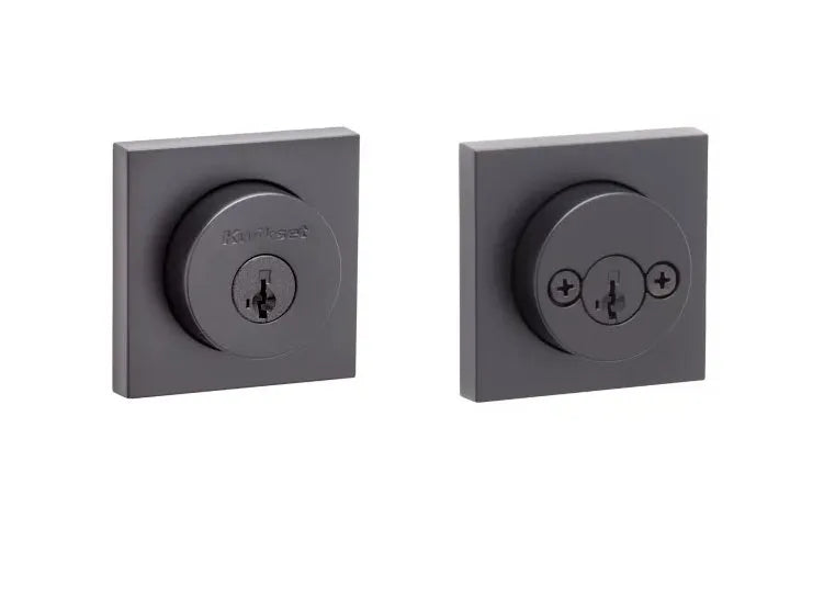 Kwikset Halifax Square Rosette Double Cylinder Deadbolt With SmartKey