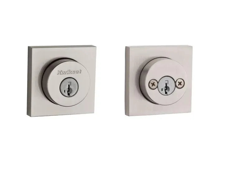 Kwikset Halifax Square Rosette Double Cylinder Deadbolt With SmartKey