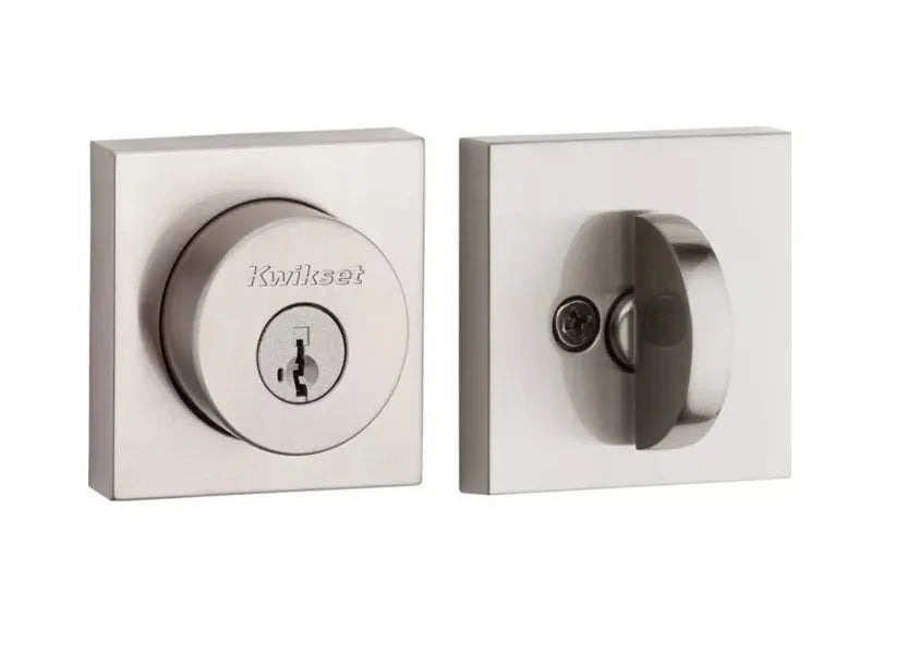 Kwikset Halifax Square Rosette Single Cylinder Deadbolt With SmartKey