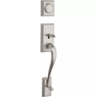 Kwikset Hawthorne Dummy Exterior Handleset - Interior Trim Sold Separately Satin Nickel