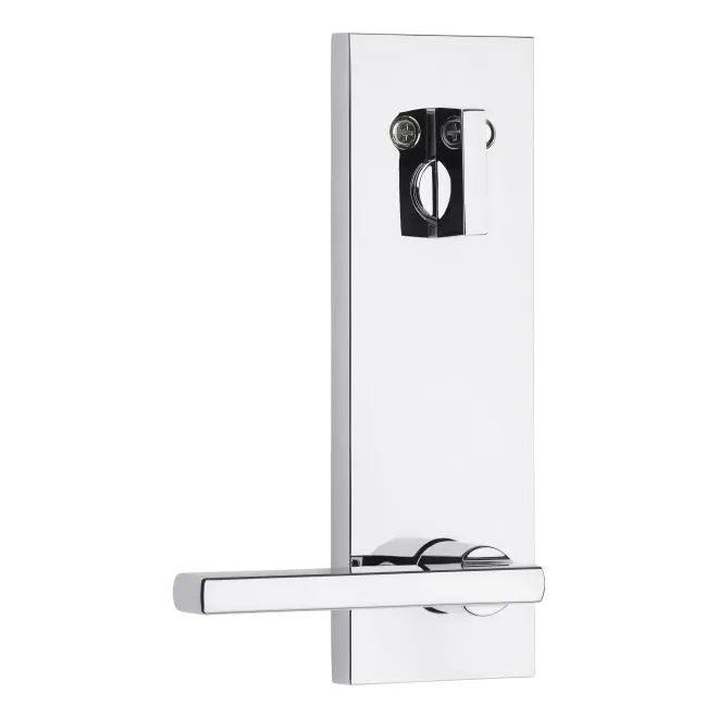 Kwikset Single Cylinder Interior Halifax Lever Trim With Square Full Escutcheon - Exterior Trim Sold Separately in Polished Chrome finish
