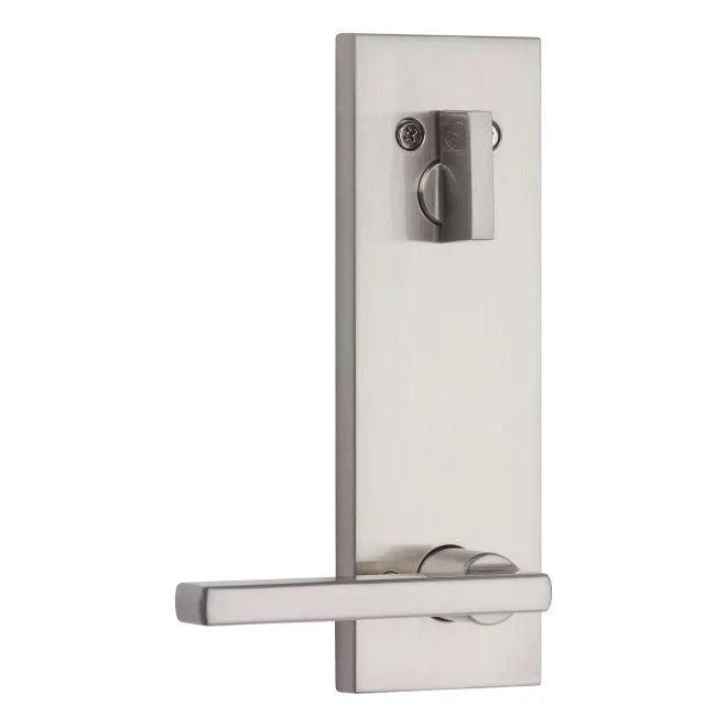 Kwikset Single Cylinder Interior Halifax Lever Trim With Square Full Escutcheon - Exterior Trim Sold Separately in Satin Nickel finish