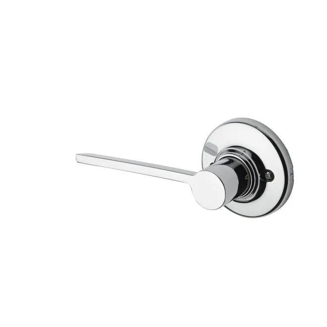 The Kwikset Left Hand Ladera Half Dummy Lever With Round Rosette in Polished Chrome finish