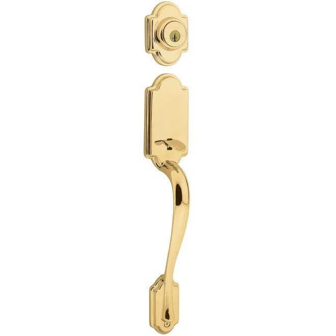 Kwikset Arlington Single Cylinder Exterior Handleset With SmartKey - Interior Trim Sold Separately in Lifetime Brass finish