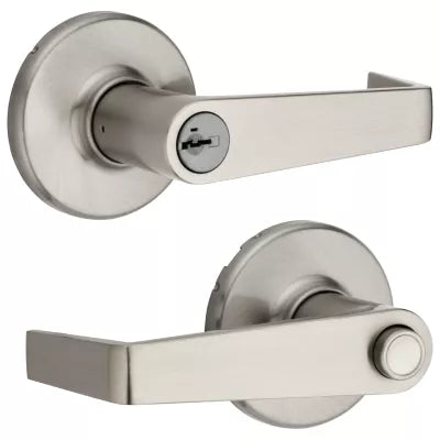 Kwikset Light Commercial Kingston Lever Satin Nickel