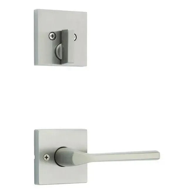 KwiksetKwikset Lisbon Lever and Deadbolt Interior Pack with Square Rosette - Exterior Trim Sold Separately in 
