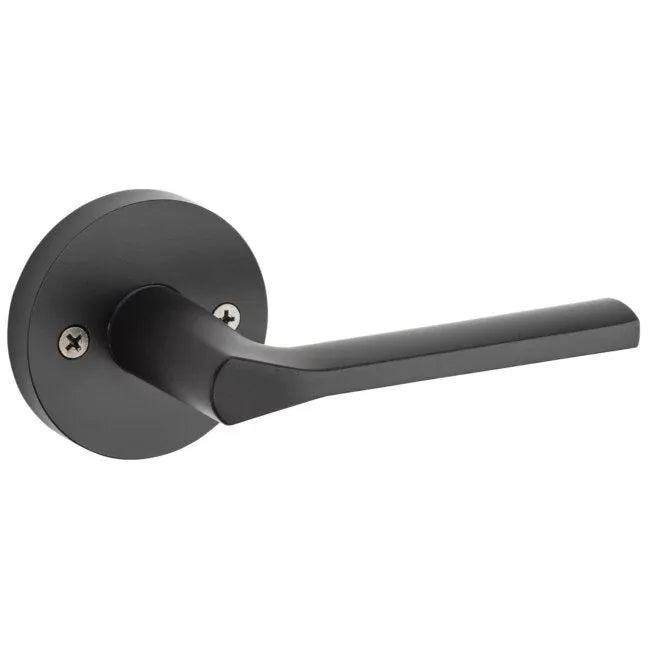 Kwikset Lisbon Lever with Round Rosette Matte Black