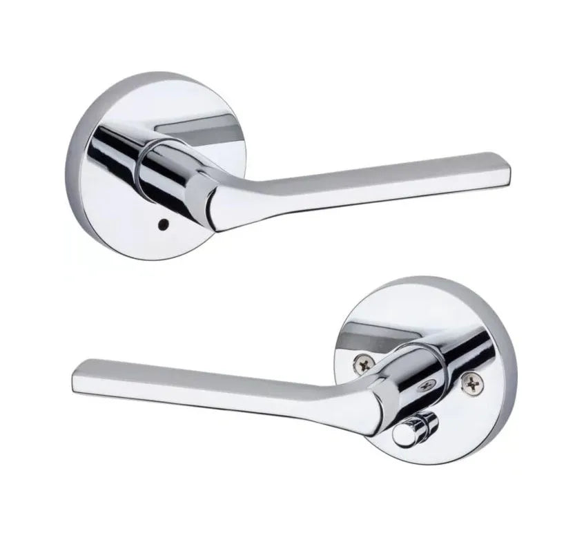 Kwikset Lisbon Lever with Round Rosette Polished Chrome