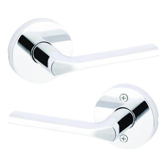 Kwikset Lisbon Lever with Round Rosette Polished Chrome