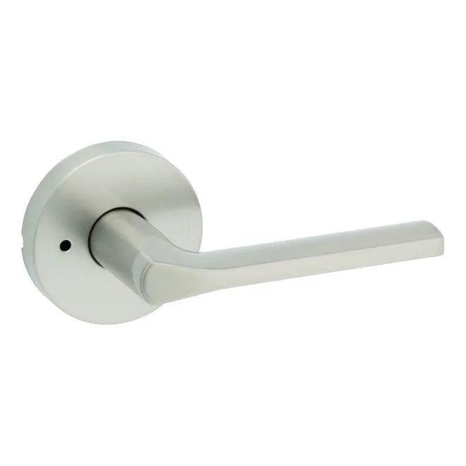 Kwikset Lisbon Lever with Round Rosette Satin Nickel