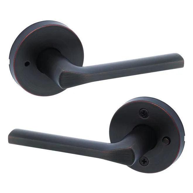 Kwikset Lisbon Lever with Round Rosette Venetian Bronze