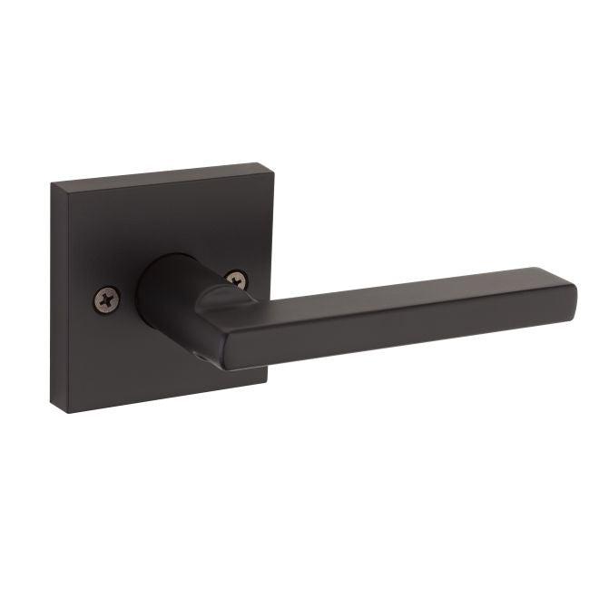 Kwikset Halifax Half Dummy Lever With Square Rosette in Matte Black finish