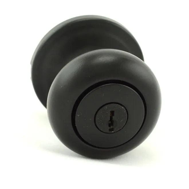 Kwikset Hancock Knob Entry Door Lock in Matte Black finish