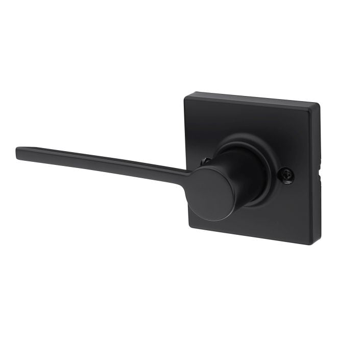 Kwikset Left Hand Ladera Half Dummy Lever With Square Rosette in Matte Black finish