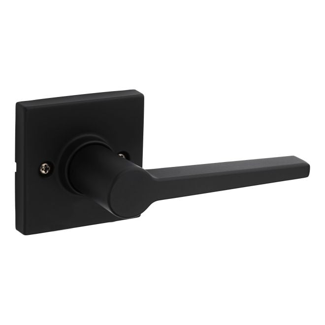 Kwikset Safelock Daylon Lever With Square Rosette Half Dummy in Matte Black finish