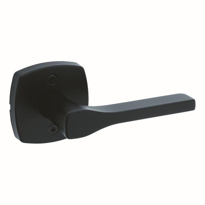 Kwikset Tripoli Lever With Midtown Rosette Half Dummy in Matte Black finish