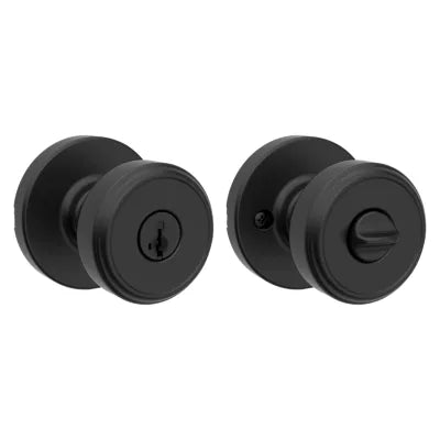 Kwikset Maven Knob with Round Rosette Matte Black