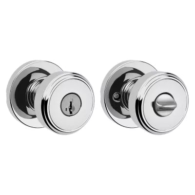 Kwikset Maven Knob with Round Rosette Polished Chrome