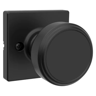 Kwikset Maven Knob with Square Rosette Matte Black