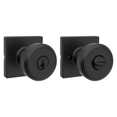 Kwikset Maven Knob with Square Rosette Matte Black