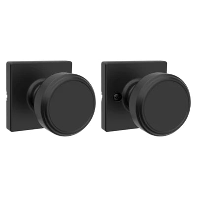 Kwikset Maven Knob with Square Rosette Matte Black