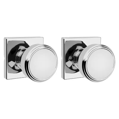 Kwikset Maven Knob with Square Rosette Polished Chrome